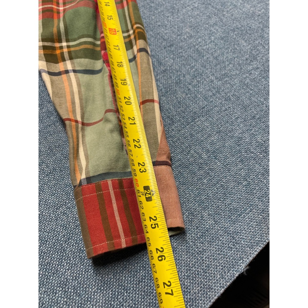 VTG Ralph Lauren Mens Large Multi Color Plaid Cotton Button Down Shirt 90s - Picture 7 of 7